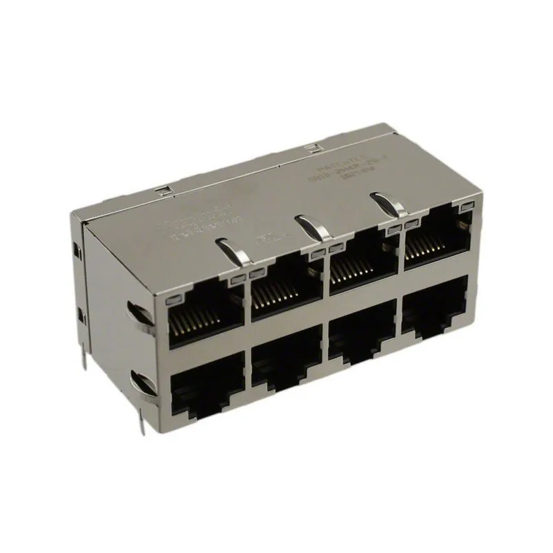 0810-2H4R-28-F Brand Accessory 0810-2H4R-28-F RJ45 MagJack Modular Connector Jack With Magnetics 8 Port 08102H4R28F 10/100 Base-T AutoMDIX