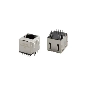TMJD46046-8KE4NL6 PCB Connectors TMJD46046-8KE4NL6 RJ45 Atmos Series Connector Jacks With Magnetics 1 Port TMJD460468KE4NL6 1G Base-T AutoMDIX