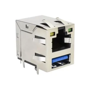 SS-90000-008 Brand SS-90000-008 Jack with USB A SS-90000 Modular Connector 8p8c RJ45 Ethernet Shielded EMI Finger SS90000008 Through Hole