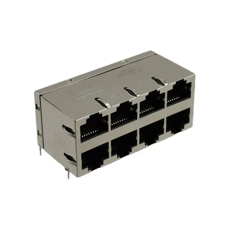 0811-2X4R-28-F 0811-2X4R-28-F RJ45 MagJack Modular Connector Jack With Magnetics 8 Port 08112X4R28F 10/100 Base-T AutoMDIX