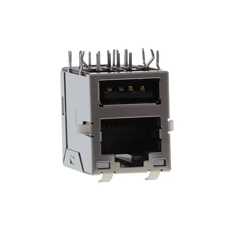 ARJ-169 Electronic Components ARJ-169 RJ45 with USB A ARJ Modular Connector Jack With Magnetics 1 Port ARJ169 10/100 Base-T AutoMDIX