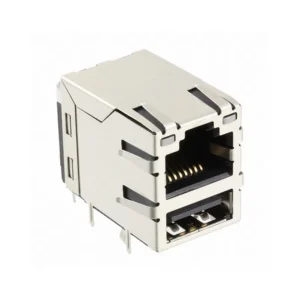 ARJE-0032 Brand Connectors ARJE-0032 RJ45 with USB A ARJE Modular Connector Jack With Magnetics 1 Port ARJE0032 10/100 Base-T AutoMDIX