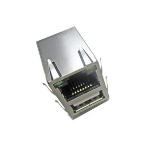 ARJ-196 PCB Connectors ARJ-196 RJ45 with USB A ARJ Modular Connector Jack With Magnetics 1 Port ARJ196 10/100/1000 Base-T AutoMDIX
